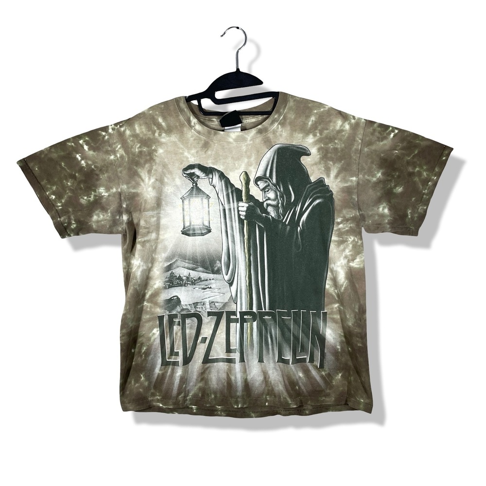 Liquid Blue Led Zeppelin T Shirt Mens Medium Tie Dye The Hermit Rock Y2K